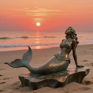 人魚像鋳造とデジタル印刷で有名なブロンズ屋外大型彫刻人間等身大 - Product Image 6