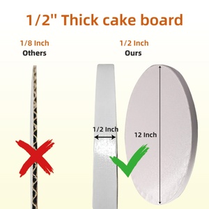 Plateau à gâteau en carton ondulé rond à bords lisses, imprimé or, pour usage alimentaire, vente en gros - Product Image 5