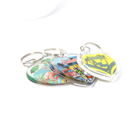 Porte-clés personnalisé en acrylique transparent en forme de cœur, impression scellée, souvenir des Caraïbes, cadeau touristique tropical, breloque de plage, vente en gros