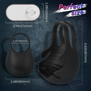 Cincin Penis Getar Silikon Magnetik Ganda, Mainan Seks Pria, Sarung Penis, Vibrator Penis, Mainan Seks untuk Pria - Product Image 4