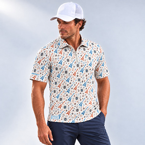 Polo de Cuello Alto con Cierre de Cremallera para Hombre, con Logotipo Personalizado, Flexible, Ultraligero, Antiolor, Corte Ajustado, Fabricante OEM ODM - Product Image 1