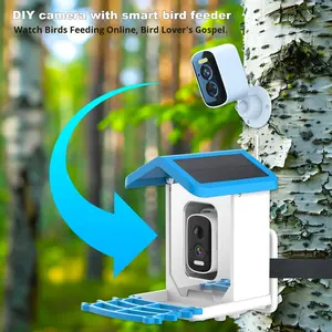 מצלמת אקדח חכמה עמידה למים, מתוצרת Source Factory, להזנת ציפורים, עם זיהוי ציפורים מבוסס בינה מלאכותית, מופעלת על ידי סוללה סולארית, לשימוש חיצוני, 5MP, ABS - Product Image 3