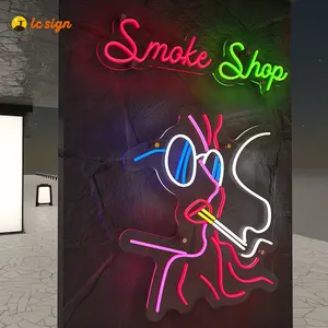Insegna al Neon personalizzata del negozio di fumo di Design colorato per la decorazione del negozio di catene