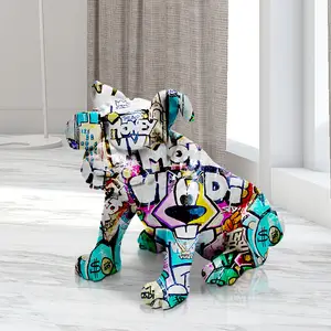 Escultura de personagem de cachorro para decoração de artesanato em resina de alta qualidade