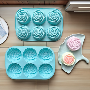 Molde de Silicona para Pastel con Forma de Rosa, 6 Cavidades, Libre de BPA, Fácil de Desmoldar, Apto para Horno - Product Image 2