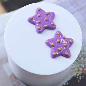 Molde de resina de estrella de cinco puntas de punto ondulado, reverso plano pintado a mano ecológico para DIY, joyería de crema, horquilla para teléfono móvil, Navidad - Product Image 2