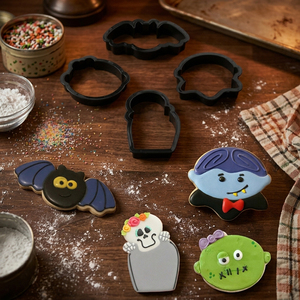 Ensemble <span class=keywords><strong>de</strong></span> découpoirs à biscuits d'Halloween, 4 pièces, moules en plastique pour biscuits, bonbons, yeux <span class=keywords><strong>de</strong></span> fantôme et <span class=keywords><strong>citrouille</strong></span>, pour la pâtisserie, gabarits pour glaçage royal - Product Image 3