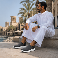2026 Logo Personnalisé Homme Baskets Chaussette Flyknit Mains Libres Slip On Support Talon 5D Plateforme Rembourrée Grises Chaus