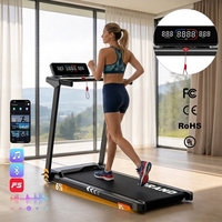 Caminadora Inteligente 2 en 1 con Pantalla LED, 12 Programas, Ultra Silenciosa, para Deportes y Uso Doméstico, con Inclinación Manual
