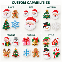 Lot d'autocollants en mousse EVA pour cadeaux et loisirs créatifs, avec impression pailletée et découpe, thème Noël