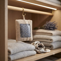 Sachet de lavande en lin naturel avec fenêtre, parfum d'ambiance pour armoire et maison, sachet de lavande séchée pour une air frais, vente en gros