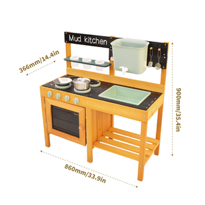 COMMIKI Wooden Outdoor <strong>Mud</strong> <strong>Kitchen</strong> <strong>for</strong> <strong>Kids</strong> with Sink Stove Tool Table Pretend Cooking Toy <strong>for</strong> Garden Preschool Water Play - Product Image 5