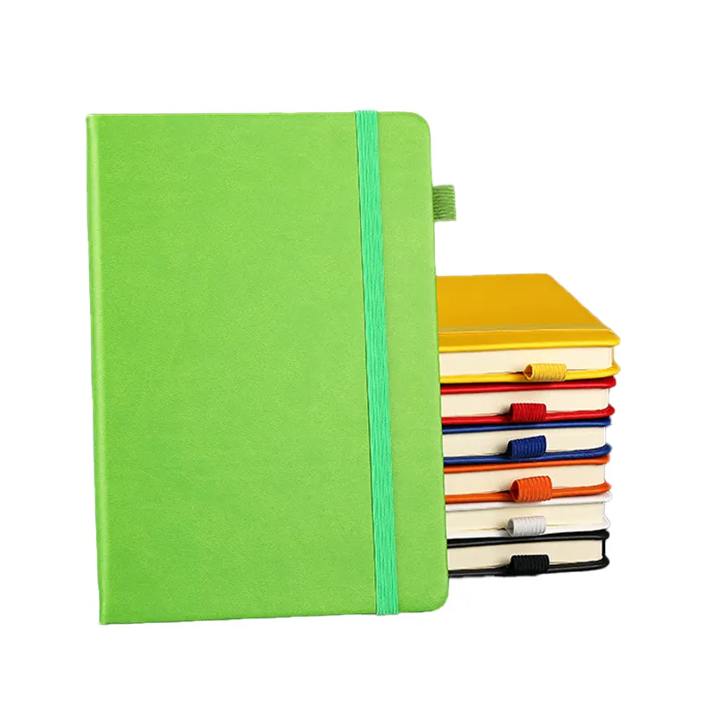 Cuaderno de cuero pu A5, libreta con logotipo, libro de notas, escuela, personalizado, forrado, barato