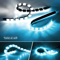 2Pcs Imperméable DRL 6 Lumières Led Voiture Auto Décoratif Flexible Daytime Running Lamp Driving Led Strip Headlight Fog Backup Lights