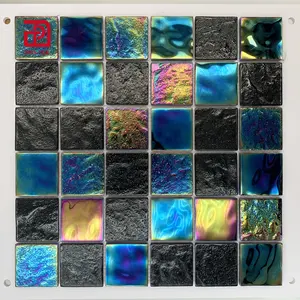 Yer karosu ve yüzme havuzu için 48x48 discolor cam kristal mozaik