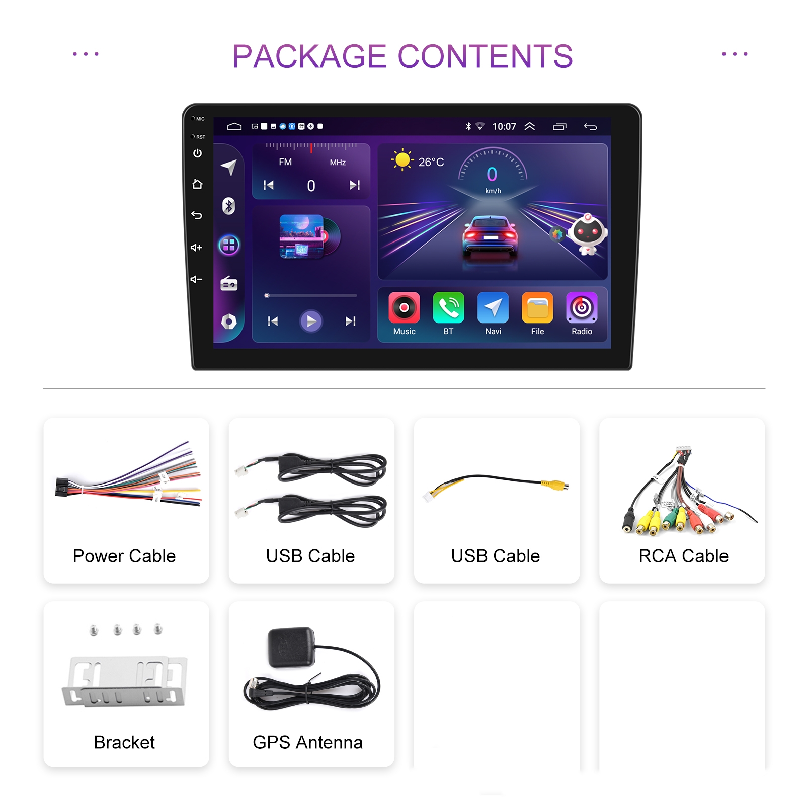 7/9/10 Inch 2 Din Car Android Radio Stereo Video Player GPS