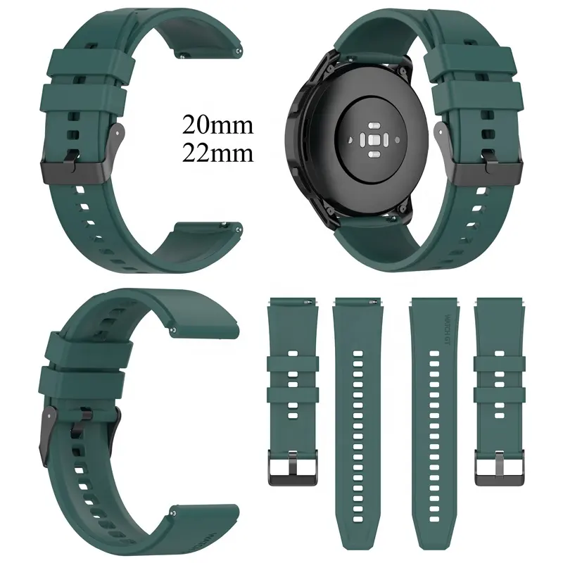 20mm 22mm Silicone Wrist Bands Smartwatch Watchbands Watch Straps for Amazfit GTR 4 3 2e 2 Series GTS 4 3 2e 2 Mini BIP POP Pro