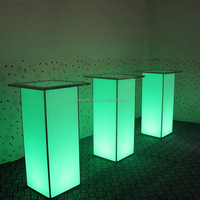 Table de bar haute sans fil rechargeable à changement de couleur pour la maison, la salle à manger, le restaurant, le centre commercial ou les événements