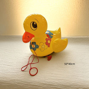 Jouet de canard gonflable avec roues et corde à tirer pour enfants, jouet en plastique PVC unisexe de 2 à 4 ans - Product Image 4