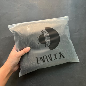 Wholesale Biodegradable Custom Logo Frosted Zipper Bags - Matte Horizontal Poly Bags for Apparel & Swimwear - Product Image 2
