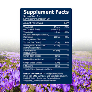 Extrait de safran liposomal de haute qualité en gouttes liquides, enrichi en Vitamine D3, pour le soutien immunitaire et du système nerveux, saveur naturelle de fraise. - Product Image 2