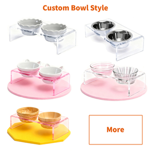 Bán Buôn Rõ Ràng Đôi Bát Ăn Giá Con Chó Mèo Ăn Uống Lớn lên Cao Bát Đứng Chủ Trong Suốt Acrylic Pet Trung Chuyển - Product Image 2