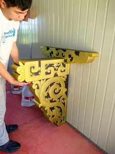 阿拉伯伊斯兰几何铜墙艺术定制金属浮雕雕塑，带蚀刻，用于清真寺装饰 - Product Image 4