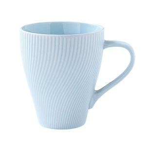 Nordic Style Striped <b>Ceramic</b> Mug White Blue Matte Office Coffee Tea <b>Cup</b> Gift Water <b>Cup</b> - Product Image 3
