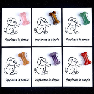 Vente en gros de cartes de guérison en cristal naturel d'agate 35mm, os de chien gravé, <span class=keywords><strong>carte</strong></span> de Noël créative et amusante - Product Image 2