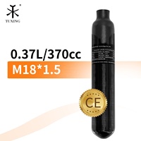 TUXING ODM OEM Bouteille de gaz HPA PCP en fibre de carbone de 0,37 litre (0,37 cc) à fond rond pour la respiration, le tir, la chasse et le paintball