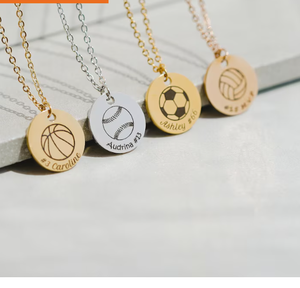 Collana personalizzata in acciaio inossidabile 316l collana in argento puro su misura collana sportiva per bambini gioielli squadra di calcio - Product Image 1