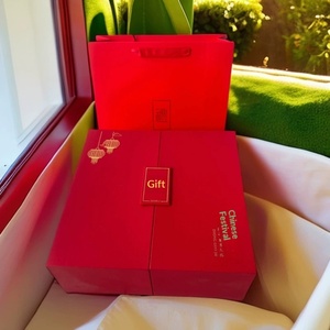 Red Chinese Knot Double Door Gift <b>Box</b> for Bird's Nest with Handle Bag - Product Image 1