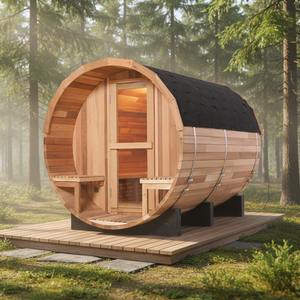 Sauna carré pour 4-6 personnes, prix de gros, sauna extérieur à vapeur humide avec poêle électrique ETL, sauna en stock - Product Image 1