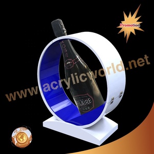 Présentoir à vin individuel en acrylique avec éclairage LED, vitrine de comptoir illuminée pour vin et champagne - Product Image 4