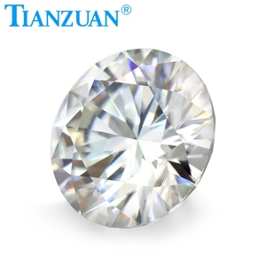 Pietra sciolta Moissanite trasparente di colore grigio chiaro brillante rotonda - Product Image 3