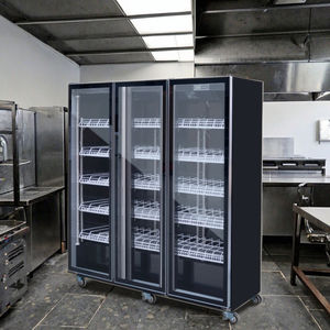 Refrigerador de pantalla completa LED moderno con barra vertical de refrigeración por <span class=keywords><strong>aire</strong></span> con puerta de vidrio para ver bebidas de supermercado - Product Image 3