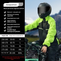 Combinaison de pluie de moto pour hommes-Ensemble veste et pantalon d'équitation imperméable et résistant, équipement de sécurité réfléchissant pour la livraison de nourriture/courriers