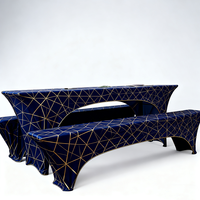 Vente en gros Nappe personnalisée en polyester noir rectangle de 4 pieds Nappe ajustée une pièce faite à la main pour la fête à la maison Type de motif solide