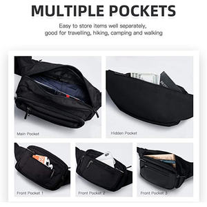 Wholesale Multi-pocket Fashion Large Capacity Outdoor Travel Running Belts Hip Bum Bag <strong>Fanny</strong> <strong>Pack</strong> Waist Bags for Men Women - Product Image 2