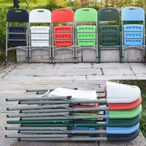 Blanco <span class=keywords><strong>Popular</strong></span> Alquiler Heavy Duty White HDPE Silla Plegable Marco de metal Silla plegable de plástico para eventos al aire libre Bodas Fiesta - Product Image 6