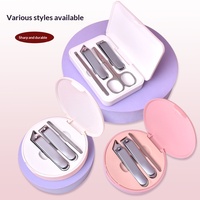 Ensemble de soins des ongles en acier au carbone 3 pièces - Étui portable élégant en boîte, grande surface personnalisable, cadeaux publicitaires pratiques