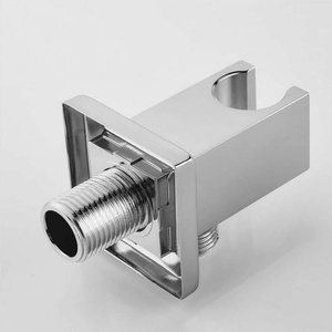 Brass Square 1/2 Inch Shower Hose Connector Wall Supply Elbow with <b>Hand</b> Shower Holder Round Wall Mount Drop Union Water Outlet - Product Image 4