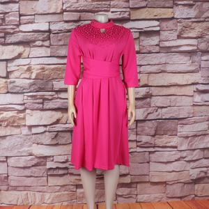 Y0313 abiti da chiesa alla moda da <span class=keywords><strong>donna</strong></span> Casual elegante colletto con perline di perle abiti africani per <span class=keywords><strong>donna</strong></span> <span class=keywords><strong>abbigliamento</strong></span> con tasca - Product Image 5