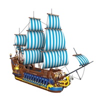 Mork 031011 Blue Sail DIY Mini Briques Cerveau Jouets Blocs de Construction Jouets Bateau Pirate Technol Pour Filles