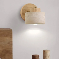 Applique Murale LED en Pierre Jaune Naturelle, Ambiance Escalier Couloir Chambre Salon, Applique Murale en Travertin Moderne Minimaliste 2026