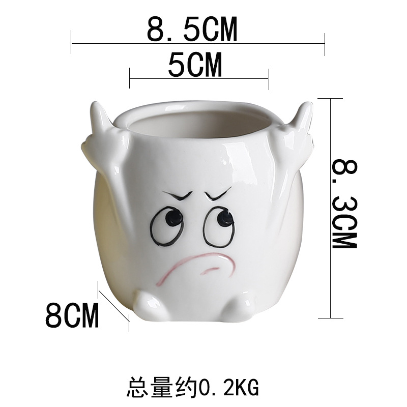 Expresión de enfado en blanco.