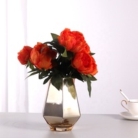 Bouquet de fleurs de pivoines Oh Arts High Simulation Pivoine Fleur artificielle pour fleurs Décoration de mariage artificielle