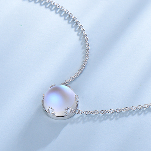 Collar de Plata de Ley S925 para Mujer, Joyería de Plata Simple, Collar con Colgante <span class=keywords><strong>Aurora</strong></span> Boreal, Venta al Por Mayor - Product Image 3