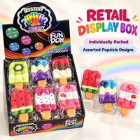 Jouets Squishy en PU en gros, 6 modèles assortis de glaces aux fruits, jouets souples anti-stress à presser, emballés individuellement