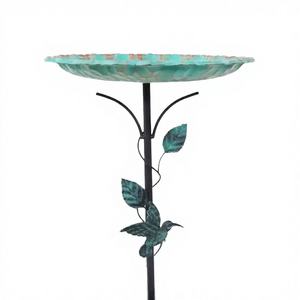 Mangeoire et abreuvoir sur pied pour oiseaux, 29,1 pouces, support en fer, cascade détachable, pour jardin extérieur, cour, terrasse, pont, diamètre 20 mm - Product Image 3